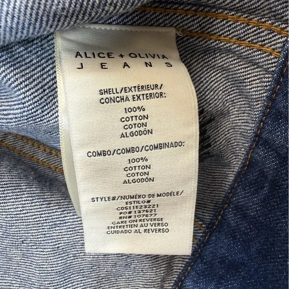 👁✨ Alice + Olivia Embellished Eye Cropped Denim Jacket NWOT✨👁 - Picture 9 of 10